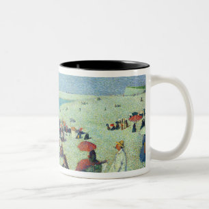 Caneca De Café Em Dois Tons Na praia