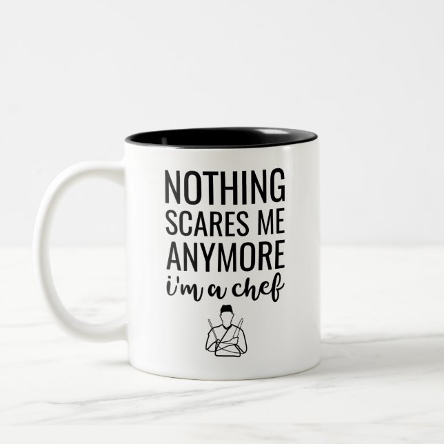 Caneca De Café Em Dois Tons Nada Me Assusta Mais Eu Sou Um Chef (Esquerda)