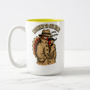 Caneca De Café Em Dois Tons Nada para Ver Aqui no Dia de Ação de Graças do Per