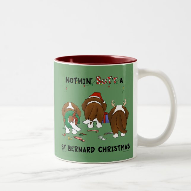 Caneca De Café Em Dois Tons Nada termina um Natal de St Bernard (Direita)