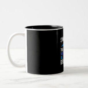 Caneca De Café Em Dois Tons Nadar Apenas Esporte Onde O Treinador Swimmer Ofer