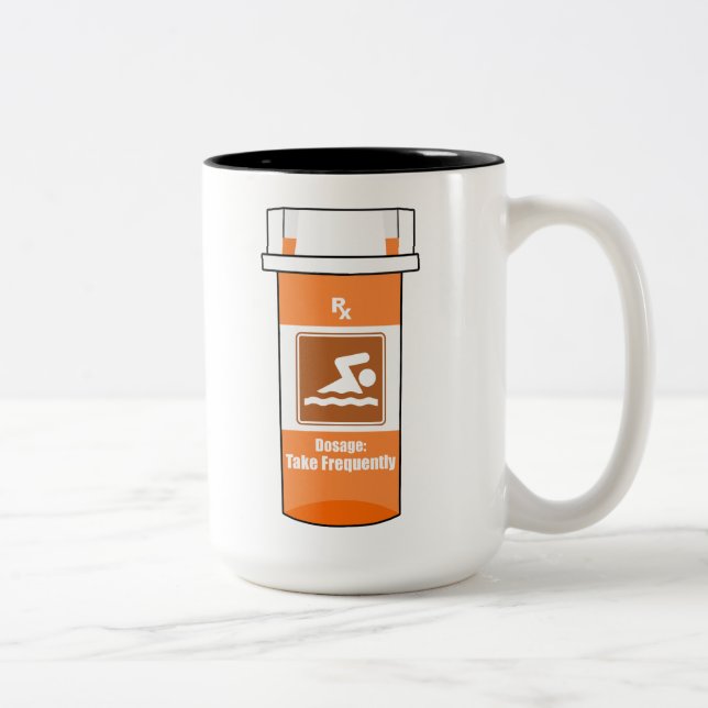 Caneca De Café Em Dois Tons Nadar É Minha Droga (Direita)