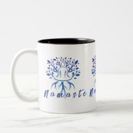 Caneca De Café Em Dois Tons Namaste Mug - Design de Yoga minimalista pacífica