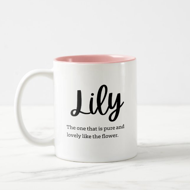 Caneca De Café Em Dois Tons Name meaning: Lily (Esquerda)