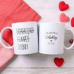 Caneca De Café Em Dois Tons Namorado Personalizado Fiancé Hubby Funny Gift<br><div class="desc">Elevem as vossas manhãs com a nossa Trilogia Personalizada dos Mug - uma viagem corajosa de Namorado para Fiancé e, finalmente, Hubby. Criados com precisão e adorados com um nome personalizado, estas canecas são um presente pensativo de uma esposa amorosa. Seja para uma celebração de aniversário ou como um presente...</div>