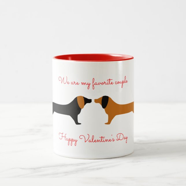 Caneca De Café Em Dois Tons Namorados Dachsund Mug (Centro)