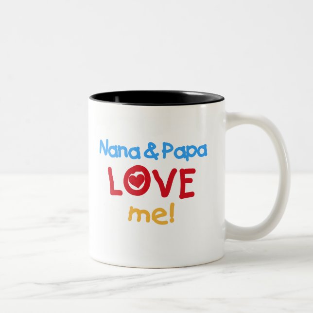 Caneca De Café Em Dois Tons Nana e a papá amam-me (Direita)