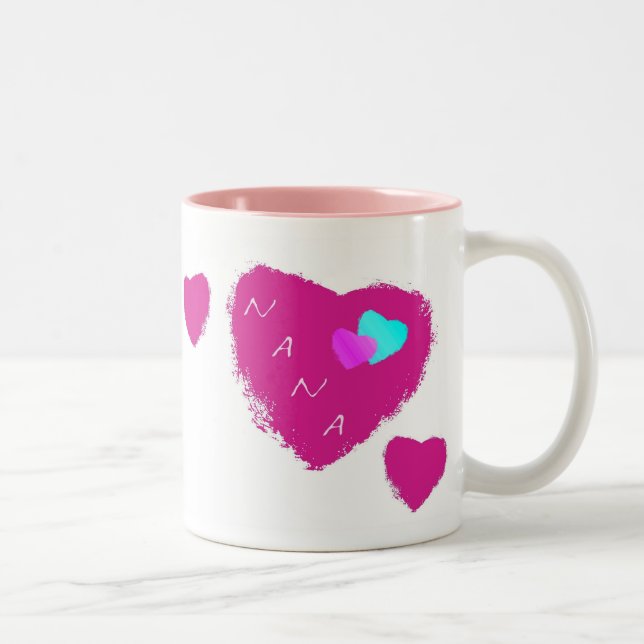 Caneca De Café Em Dois Tons Nana Hearts Mug (Direita)