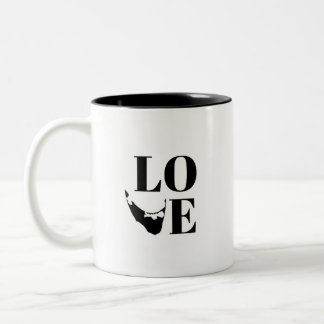 Caneca De Café Em Dois Tons Nantucket Love Graphic Impressão Island Silhouette
