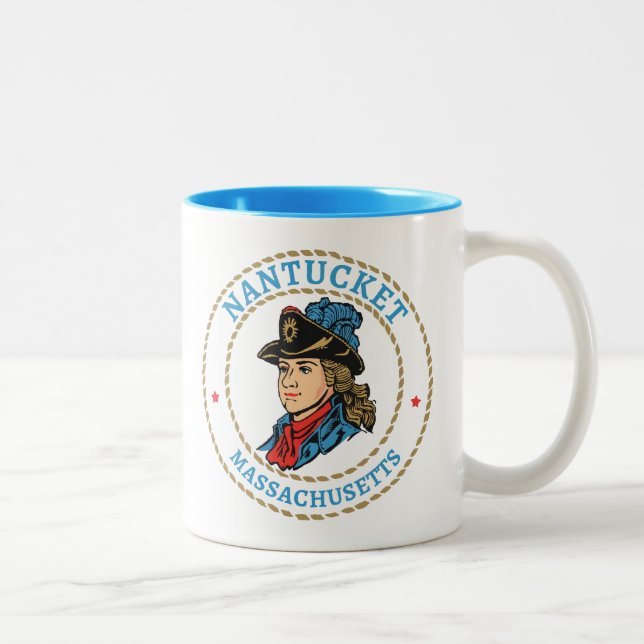 Caneca De Café Em Dois Tons Nantucket Massachusetts Colonial (Direita)