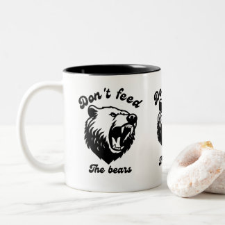 Caneca De Café Em Dois Tons Não alimente os ursos