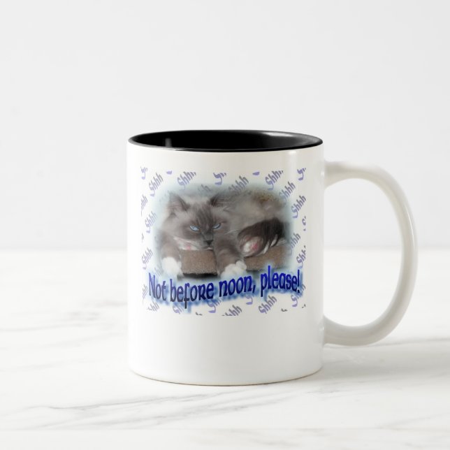 Caneca De Café Em Dois Tons Não antes do meio-dia! (Direita)