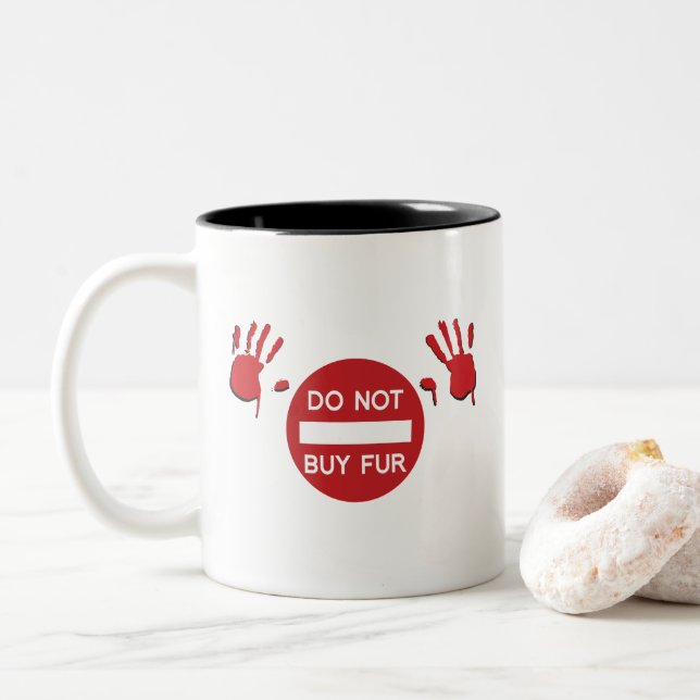 Caneca De Café Em Dois Tons Não comprar PELE (Com Donut)