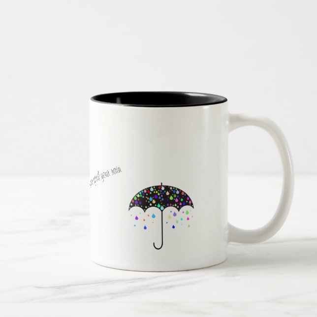Caneca De Café Em Dois Tons "Não deixe o sol estragar sua chuva", cita Mug (Direita)