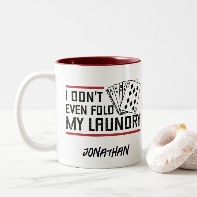 Caneca De Café Em Dois Tons Não Dobre a lavanderia Cartões Engraçados Personal (Com Donut)