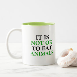 Caneca De Café Em Dois Tons não é bom comer animais vegan