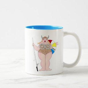 Caneca De Café Em Dois Tons "Não é demais até as Natações da senhora gorda!"