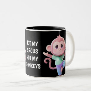 Caneca De Café Em Dois Tons Não é Meu Circo Não são Meus Macacos