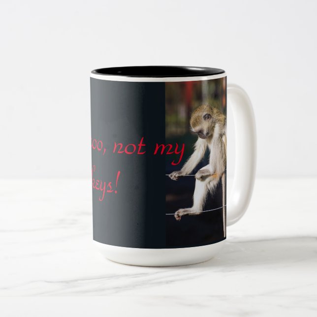 Caneca De Café Em Dois Tons Não é o meu zoológico (Frente Esquerda)
