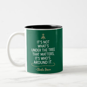 Caneca De Café Em Dois Tons Não É O Que Está Debaixo Da Árvore Citação Natal