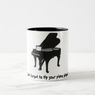 Caneca De Café Em Dois Tons Não esqueça derrubar seu jogador de piano! Canec