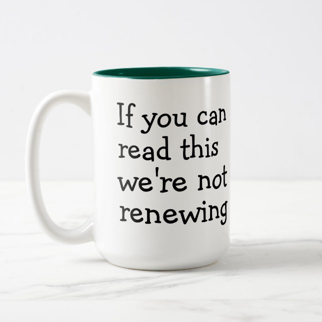 Caneca De Café Em Dois Tons Não estamos Renovando o Cybersecurity Mug (Esquerda)