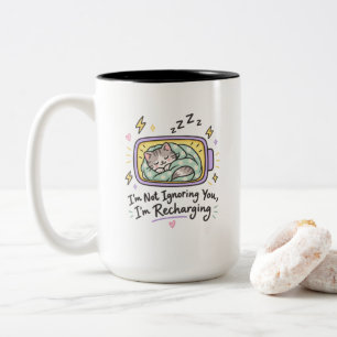 Caneca De Café Em Dois Tons Não Estou Ignorando Você Estou Recarregando Fofo A