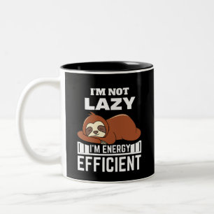 Caneca De Café Em Dois Tons Não Estou Preguiçoso Estou Eficiente Em Energia Sl