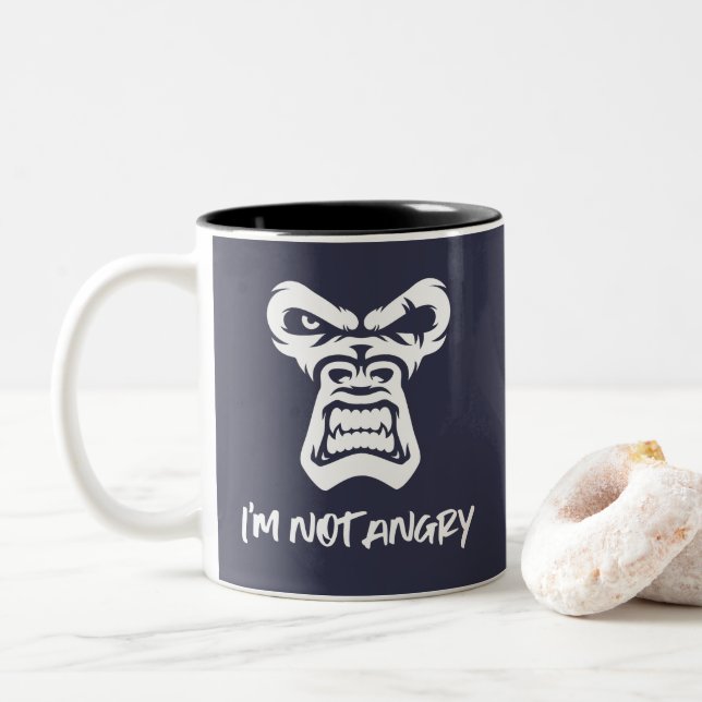 Caneca De Café Em Dois Tons Não estou zangado, o macaco (Com Donut)