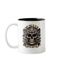 Não fale comigo antes do café Skull Mug - Engraçad