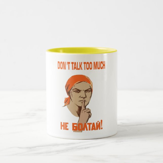 CANECA DE CAFÉ EM DOIS TONS NÃO FALE SSSR (Centro)