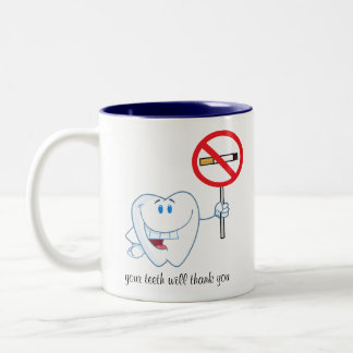 Caneca De Café Em Dois Tons Não fumadores - seus dentes agradecer-lhe-ão