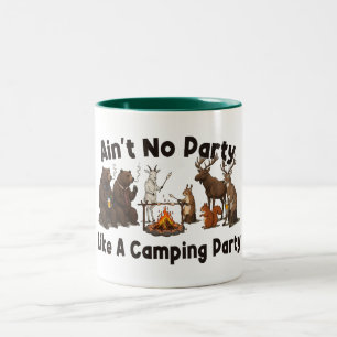 Caneca De Café Em Dois Tons Não há festa como uma festa de acampamento