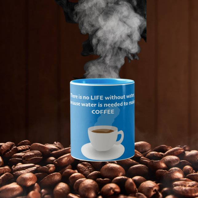 Caneca De Café Em Dois Tons Não há vida sem água (Criador carregado)