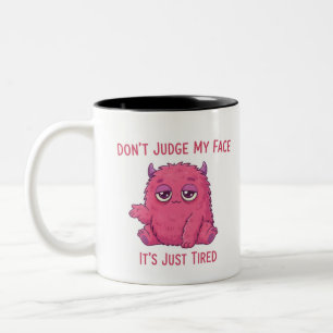 Caneca De Café Em Dois Tons Não julgue o meu rosto É apenas canja - Engraçado 
