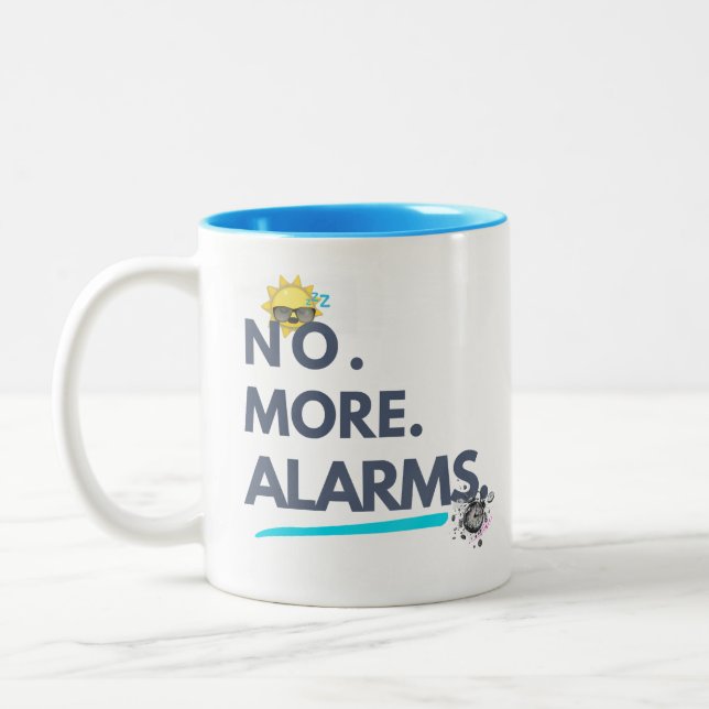Caneca De Café Em Dois Tons 💤 Não. Mais. Alarmes. (Esquerda)