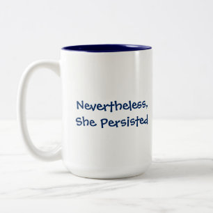 Caneca De Café Em Dois Tons "Não obstante, persistiu" marinho & citações do