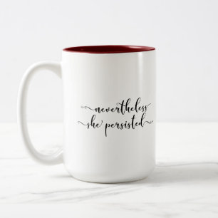 Caneca De Café Em Dois Tons "Não obstante, persistiu" roteiro elegante