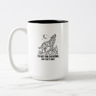 Caneca De Café Em Dois Tons Não Para Todos Lobo Geométrico – Espírito Selvagem