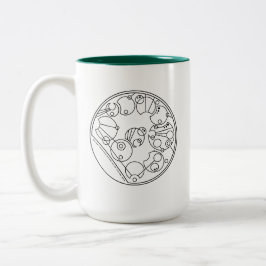 Caneca De Café Em Dois Tons Não podemos Ibuprofeno - Circular Gallifreyan