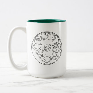 Caneca De Café Em Dois Tons Não podemos Ibuprofeno - Circular Gallifreyan