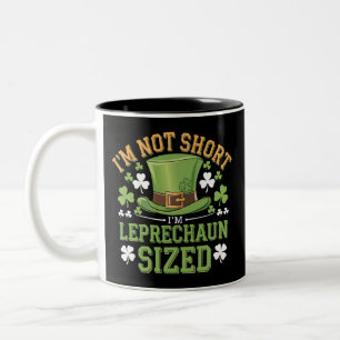 Caneca De Café Em Dois Tons Não Sou Baixo, Sou do Tamanho de um Leprechaun par