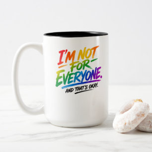Caneca De Café Em Dois Tons Não Sou Para Todos – Alfabeto Colorido Arco-Íris