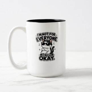 Caneca De Café Em Dois Tons Não Sou Para Todos e Isso Está Bem, Divertido e Le