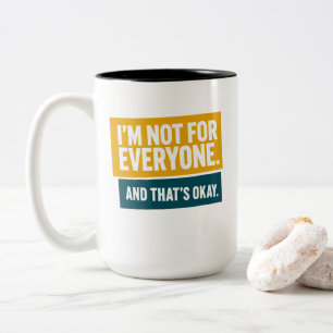 Caneca De Café Em Dois Tons Não Sou Para Todos – Tipografia Amarela e Azul For