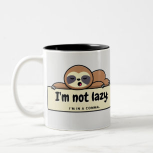 Caneca De Café Em Dois Tons Não sou preguiçoso: banda desenhada de escritor hi