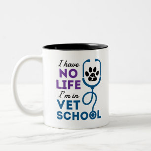 Caneca De Café Em Dois Tons Não tenho vida em Veterinária da Faculdade de Me