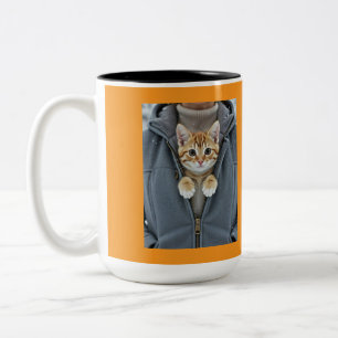 Caneca De Café Em Dois Tons Não Toque, Mãe de Gato Perfeita, 