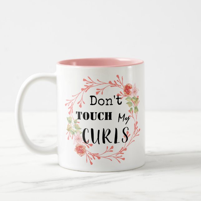 Caneca De Café Em Dois Tons Não toque meus Curls (Esquerda)