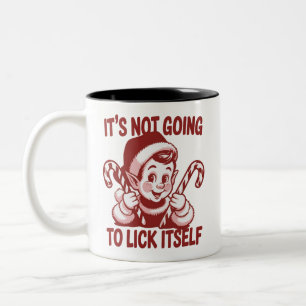 Caneca De Café Em Dois Tons Não Vai Se Lamber Humor Áspero de Natal